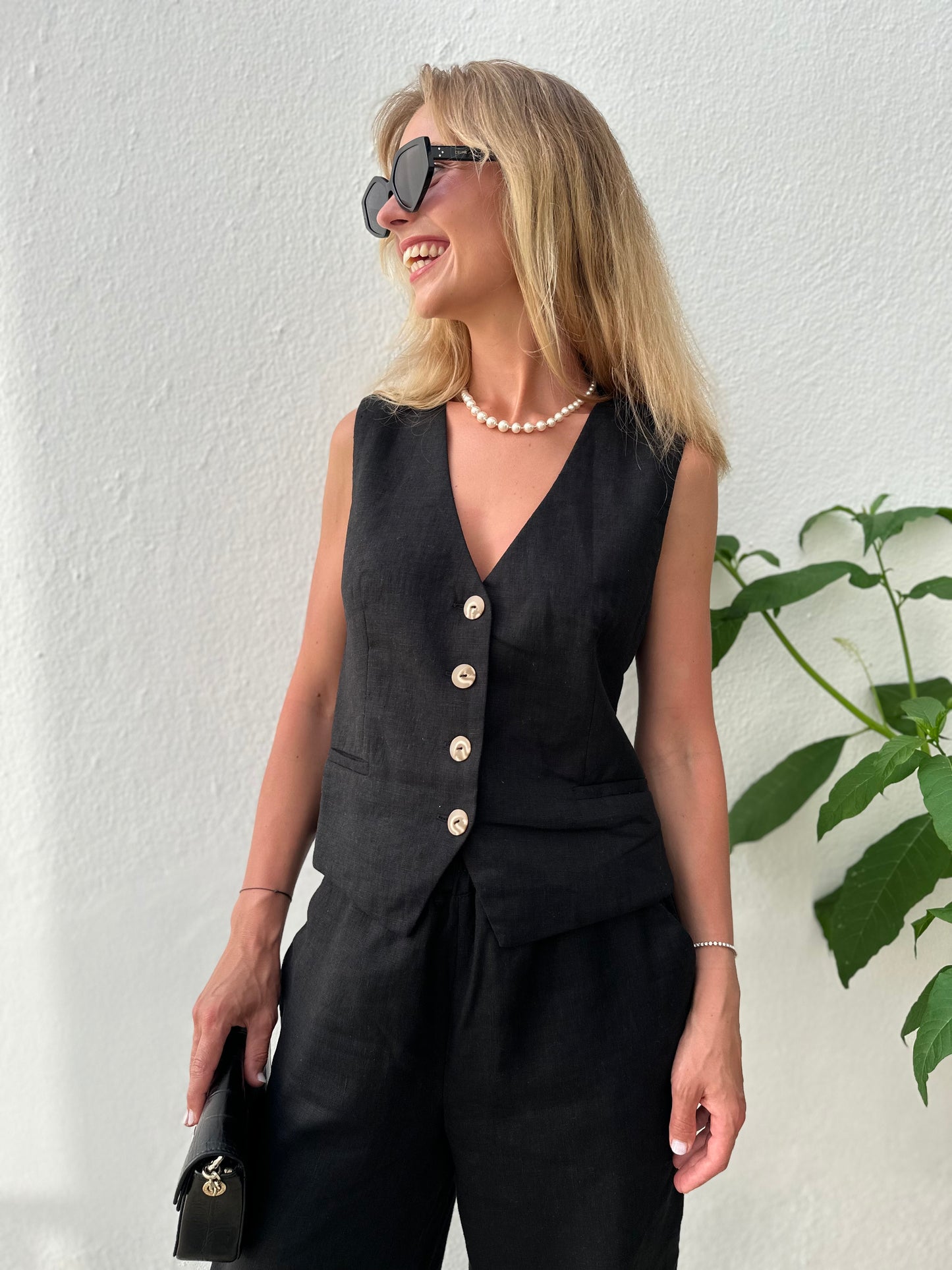 Linen vest OCEAN