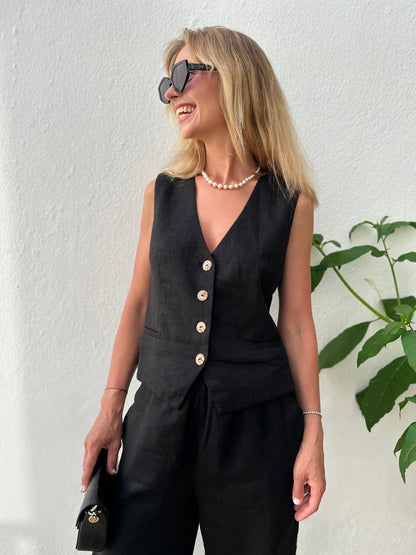 Linen vest OCEAN