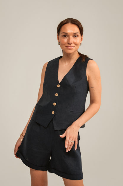 Linen vest OCEAN
